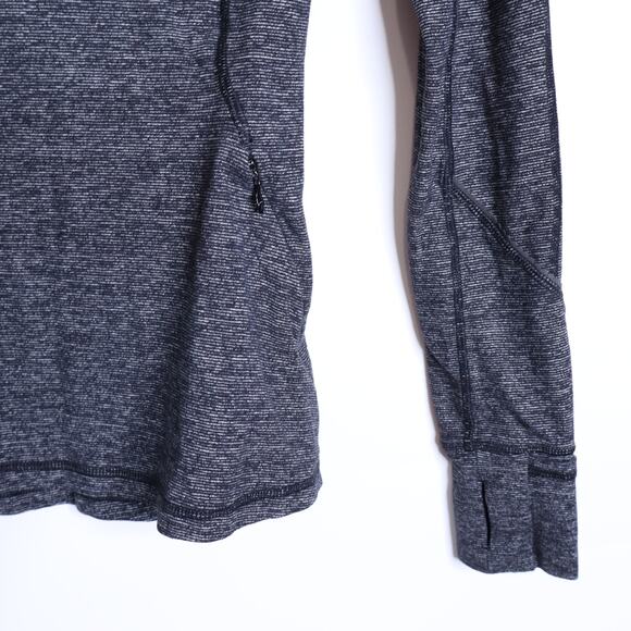 LULULEMON 1/2 Zip Race Your Pace Top Black Heathered Stripe Active Women's 6 - Picture 5 of 8